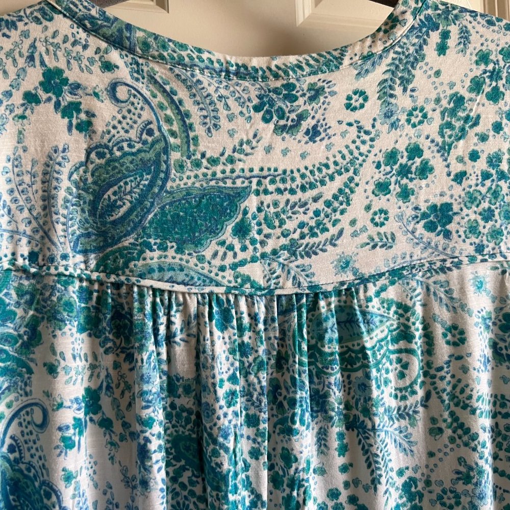 Daniel Rainn Rayli Split Neck Blouse - Turquoise … - image 3